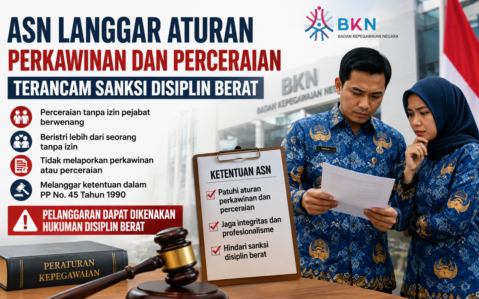 ASN Langgar Aturan Perkawinan dan Perceraian