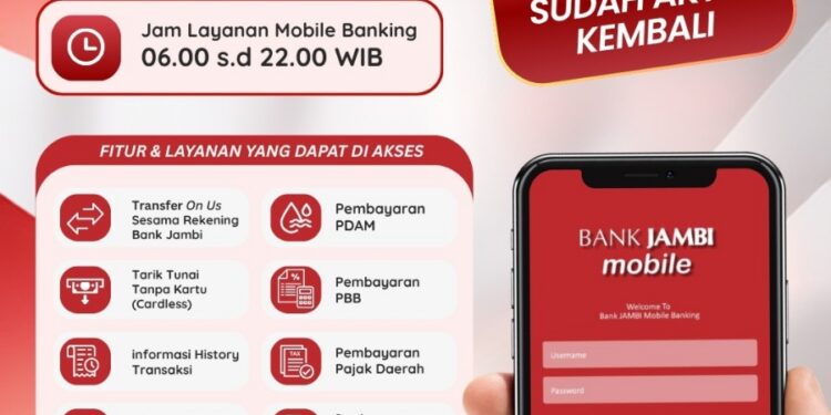 Mobile Banking Bank Jambi Kembali Aktif