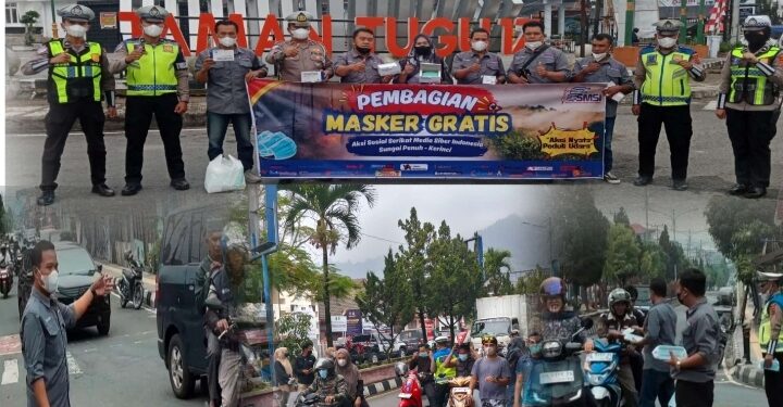 SMSI Kerinci-Sungai Penuh Peduli, 10 Ribu Masker Dibagi kepada Pengendara