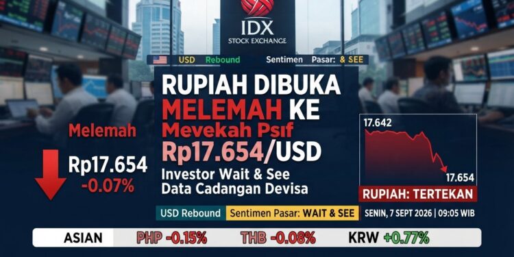 Kurs Rupiah Dibuka Melemah ke Rp17.654 per Dolar AS