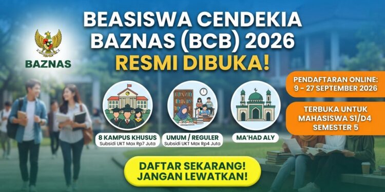 Beasiswa Cendekia BAZNAS 2026 Dibuka