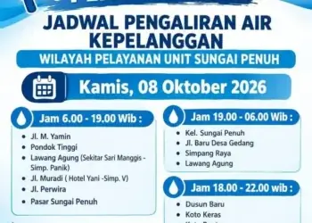Perumda Tirta Khayangan Sampaikan Jadwal Air Mengalir