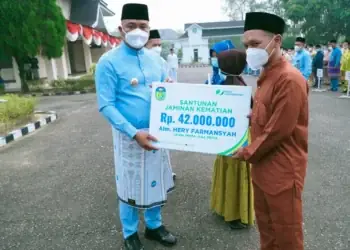 Bupati Serahkan Santunan BPJS untuk Almarhum Pemred Jambiprima.com