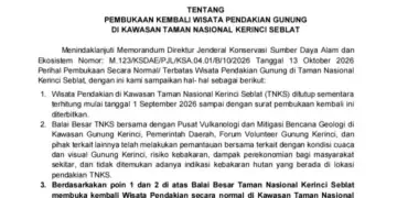 Jalur Pendakian Gunung Kerinci Kembali Dibuka