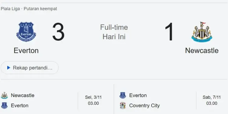 Everton Tundukkan Newcastle 3-1