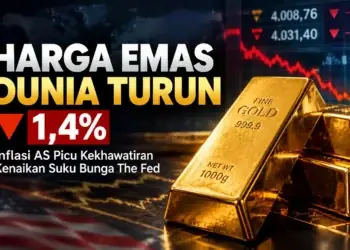 Harga Emas Dunia Melemah Turun Hingga 1,4%