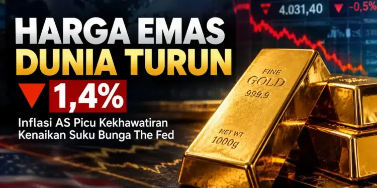 Harga Emas Dunia Melemah Turun Hingga 1,4%