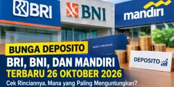 Ini Bunga Deposito BRI, BNI, dan Mandiri Terbaru Akhir Oktober 2026