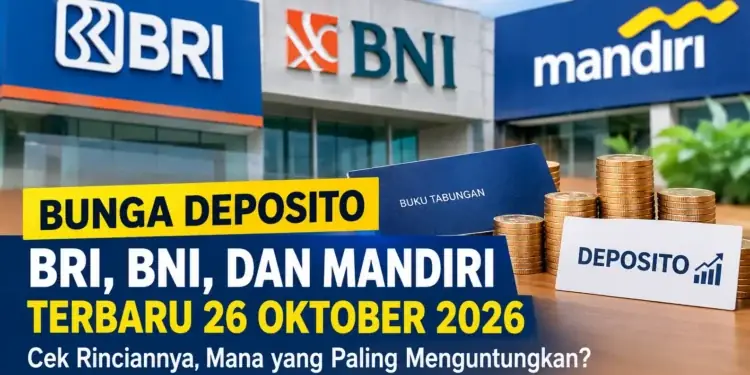 Ini Bunga Deposito BRI, BNI, dan Mandiri Terbaru Akhir Oktober 2026