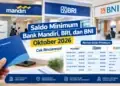 Saldo Minimum Bank Mandiri, BRI, dan BNI Terbaru