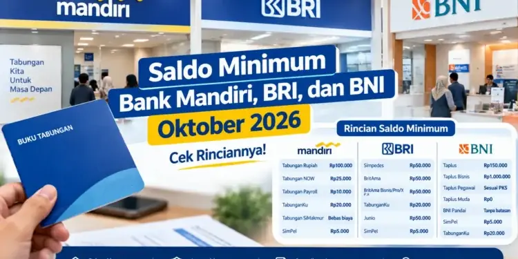 Saldo Minimum Bank Mandiri, BRI, dan BNI Terbaru
